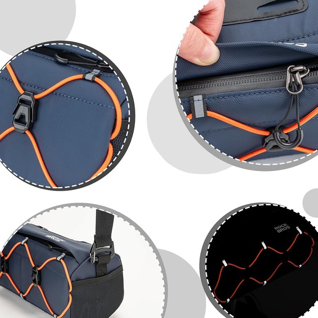 Rockbros 30110054002 bicycle handlebar bag 2.2 l - blue 5