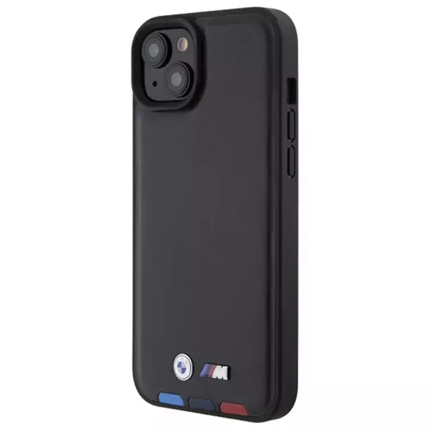 BMW BMHCP15M22PTDK iPhone 15 Plus 6.7&quot  black/black Leather Stamp Tricolor 1