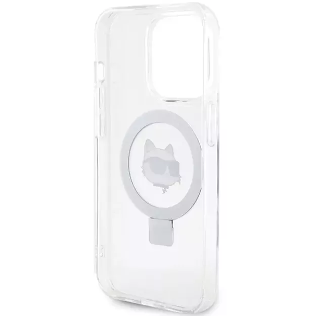Karl Lagerfeld KLHMP15LHMRSCHH iPhone 15 Pro 6.1&quot  white/white hardcase Ring Stand Choupette Head MagSafe 13