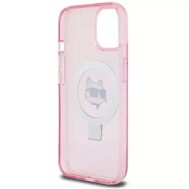 Karl Lagerfeld KLHMP15SHMRSCHP iPhone 15 6.1&quot  pink/pink hardcase Ring Stand Choupette Head MagSafe 6