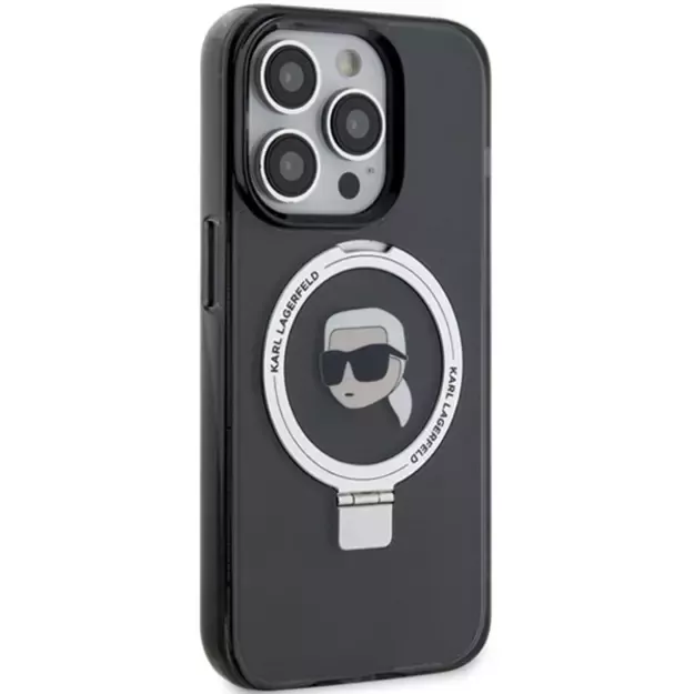 Karl Lagerfeld KLHMP15XHMRSKHK iPhone 15 Pro Max 6.7&quot  black/black hardcase Ring Stand Karl Head MagSafe 3