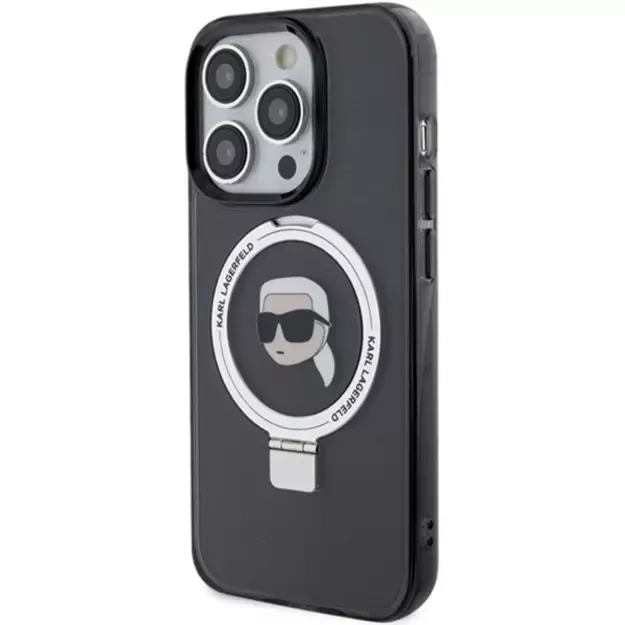 Karl Lagerfeld KLHMP15XHMRSKHK iPhone 15 Pro Max 6.7&quot  black/black hardcase Ring Stand Karl Head MagSafe 1