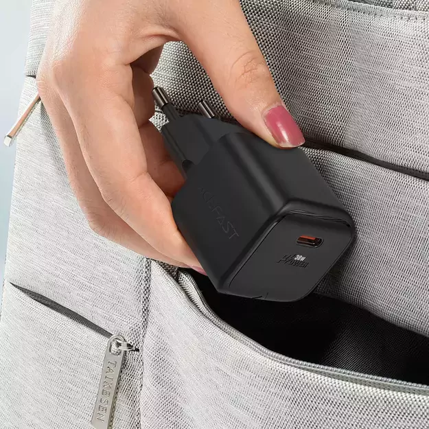 Acefast A77 Mini PD 30W GaN USB-C wall charger - black 11