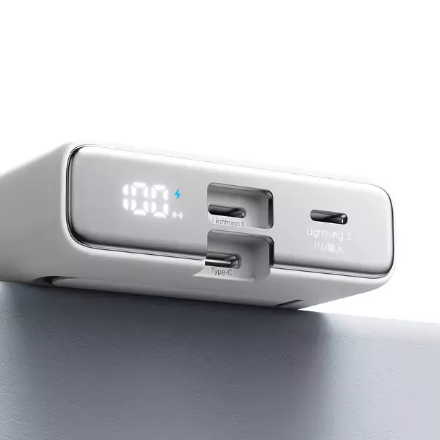Powerbank Joyroom JR-PBM01 magnetic 10000mAh 20W with stand + Lightning cable - USB-C - white 4