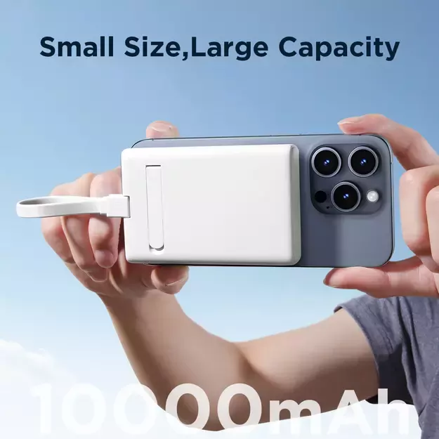 Powerbank Joyroom JR-PBM01 magnetic 10000mAh 20W with stand + Lightning cable - USB-C - white 7