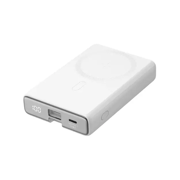 Powerbank Joyroom JR-PBM01 magnetic 10000mAh 20W with stand + Lightning cable - USB-C - white 1
