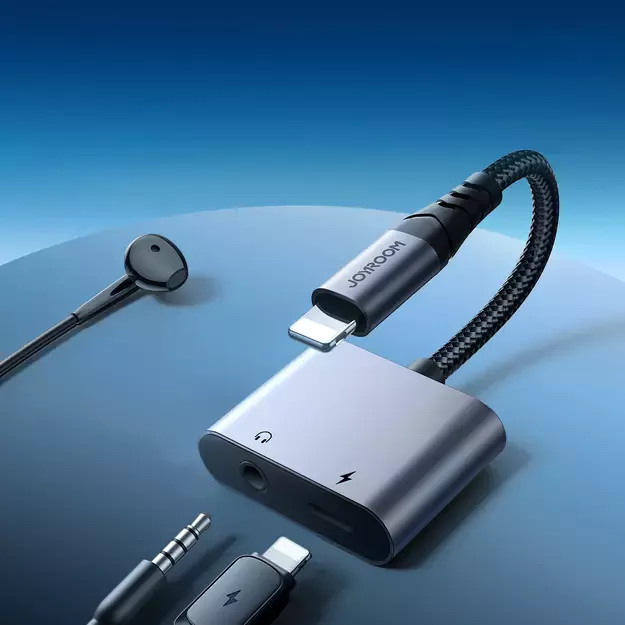 Joyroom SY-L01 Lightning to Lightning / 3.5 mm mini jack DAC adapter 2in1 - black 18