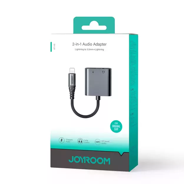 Joyroom SY-L01 Lightning to Lightning / 3.5 mm mini jack DAC adapter 2in1 - black 13