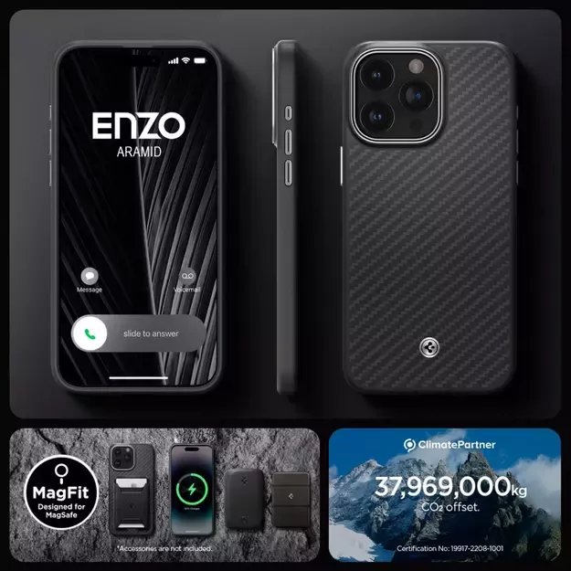 Spigen Enzo Aramid Mag Case with MagSafe for iPhone 15 Pro Max - Matte Black 27