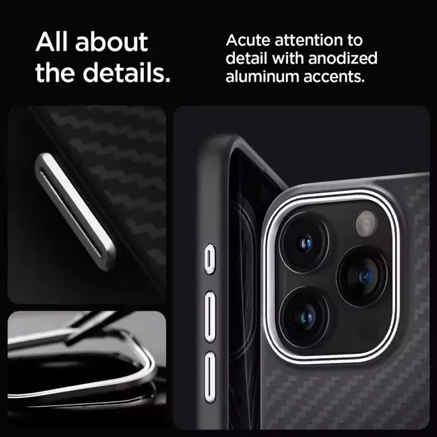Spigen Enzo Aramid Mag Case with MagSafe for iPhone 15 Pro Max - Matte Black 24