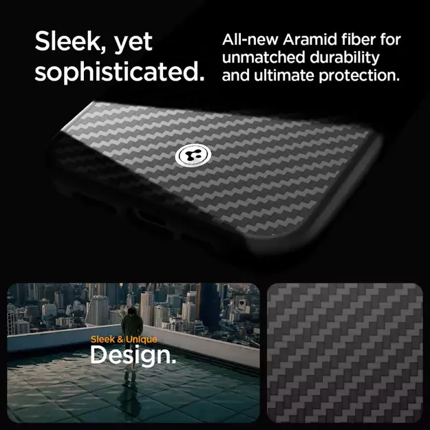 Spigen Enzo Aramid Mag Case with MagSafe for iPhone 15 Pro Max - Matte Black 23