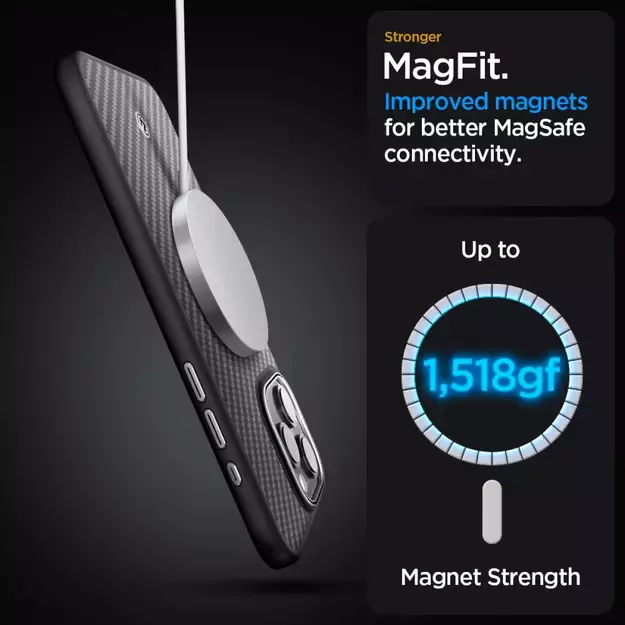 Spigen Enzo Aramid Mag Case with MagSafe for iPhone 15 Pro Max - Matte Black 25