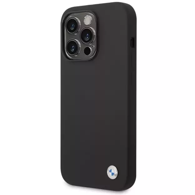 BMW Silicone Metal Logo case for iPhone 15 Pro - black 1