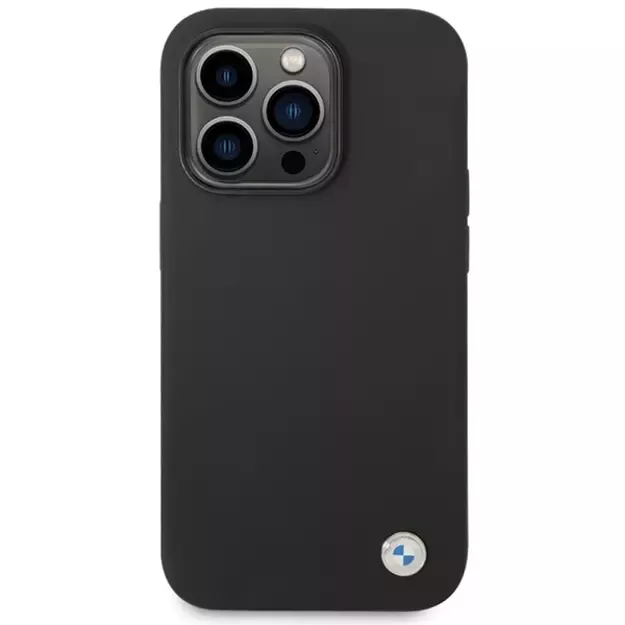 BMW Silicone Metal Logo case for iPhone 15 Pro - black 2
