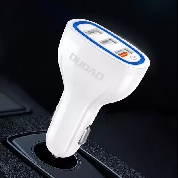 Dudao car charger quick charge Quick Charge 3.0 QC3.0 2.4A 18W 3x USB white (R7S white) 4