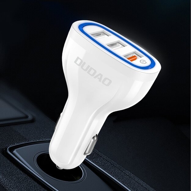 Dudao car charger quick charge Quick Charge 3.0 QC3.0 2.4A 18W 3x USB white (R7S white) 14