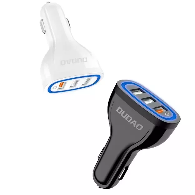 Dudao car charger quick charge Quick Charge 3.0 QC3.0 2.4A 18W 3x USB white (R7S white) 3