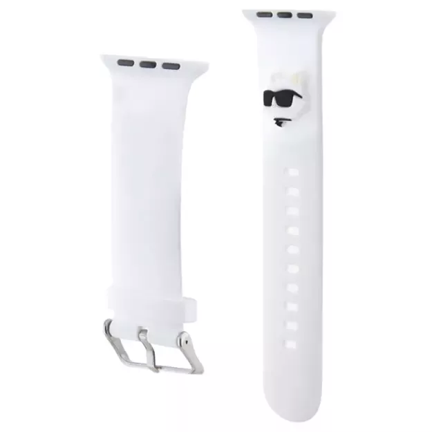 Karl Lagerfeld 3D Rubber Choupette Heads Strap for Apple Watch 38/40/41mm - White 1