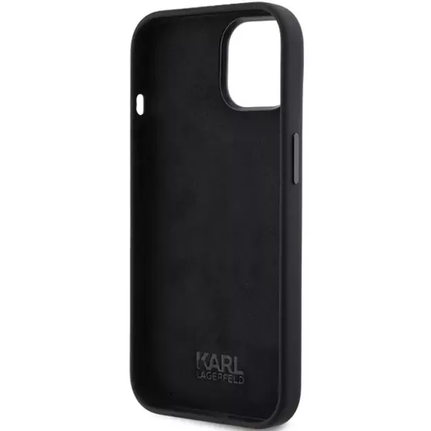 Karl Lagerfeld Silicone Ikonik Metal Pin case for iPhone 15 - black 7