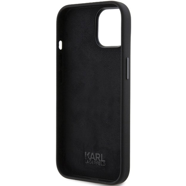 Karl Lagerfeld Silicone Ikonik Metal Pin case for iPhone 15 - black 13