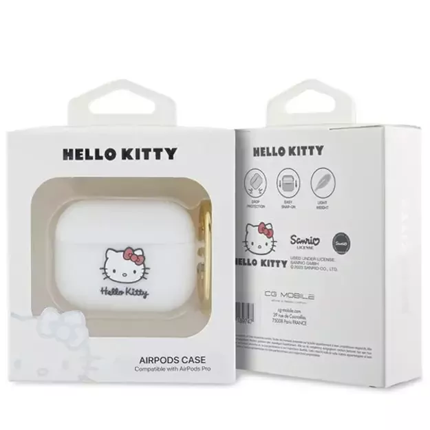 Hello Kitty Silicone 3D Kitty Head case for AirPods Pro - white 2