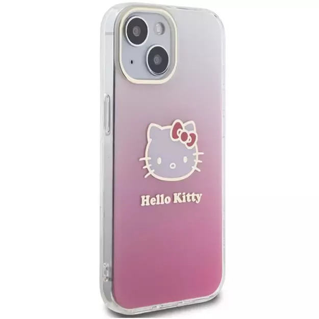 Hello Kitty IML Gradient Electrop Kitty Head case for iPhone 15 - pink 3