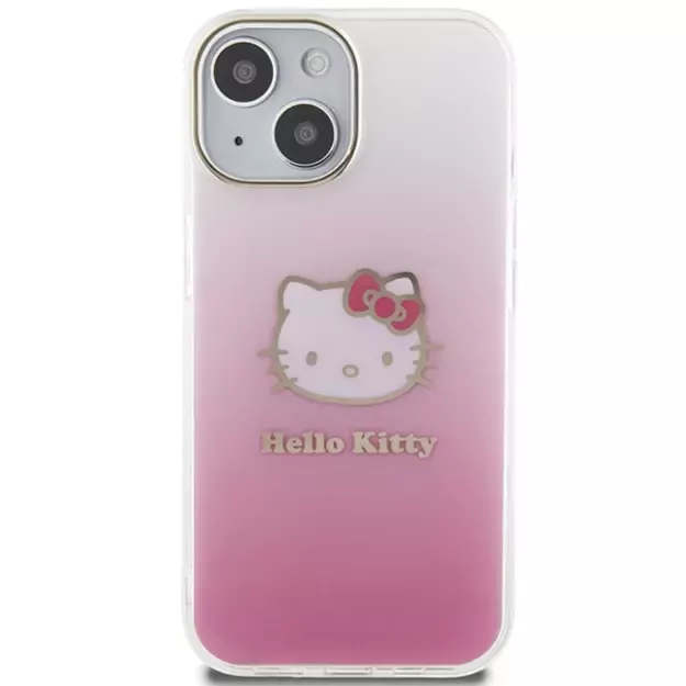 Hello Kitty IML Gradient Electrop Kitty Head case for iPhone 15 - pink 2