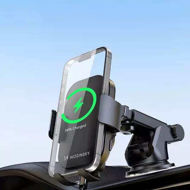 Wozinsky WUMID Phone Holder with 15W Inductive Charger for Car Dashboard - Black 9