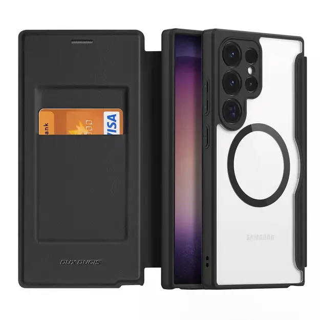 Dux Ducis Skin X Pro case for Samsung S24 Ultra with magnetic ring and flap - black 13