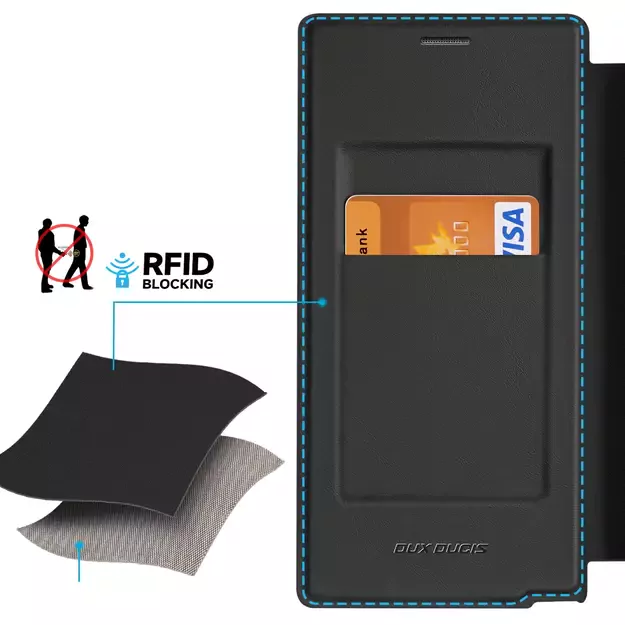 Dux Ducis Skin X Pro case for Samsung S24 Ultra with magnetic ring and flap - black 24