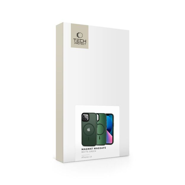 Tech-Protect MagMat MagSafe iPhone 13 Case - Matte Green 4