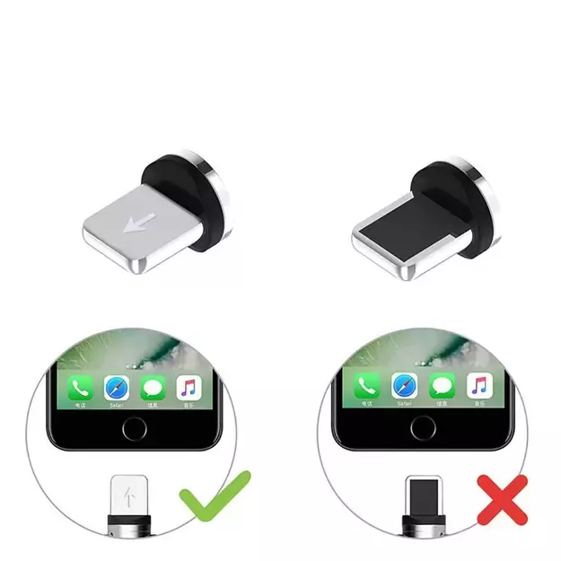 Plug adapter for magnetic USB Cable Lightning silver 8
