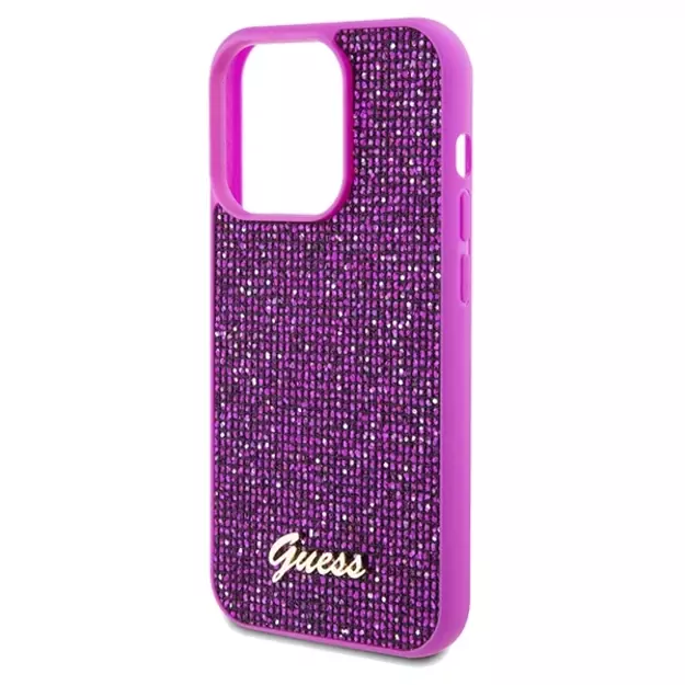 Guess Disco Metal Script case for iPhone 14 Pro Max - fuchsia 5