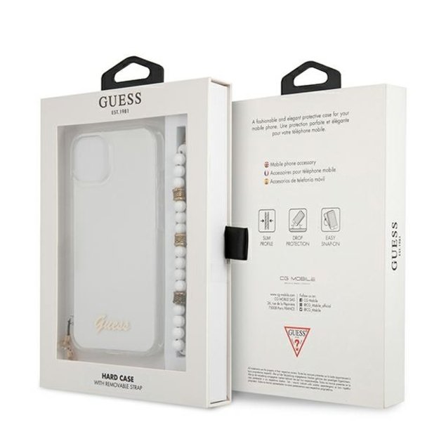 Guess GUHCP13SKPSWH iPhone 13 mini 5.4&quot  Transparent hardcase White Pearl 14