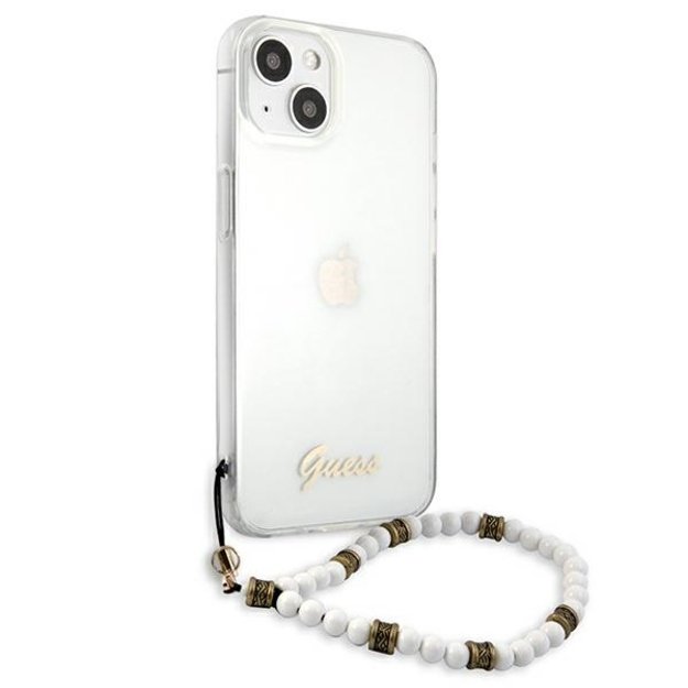 Guess GUHCP13SKPSWH iPhone 13 mini 5.4&quot  Transparent hardcase White Pearl 10