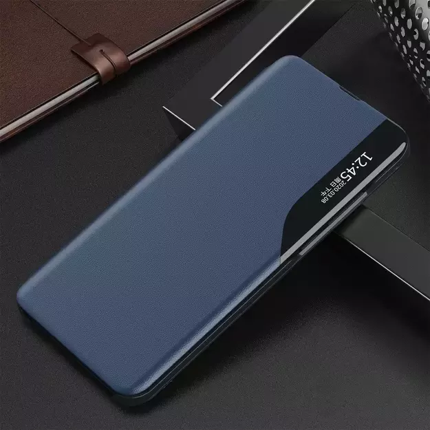 Eco Leather View Case elegant case with a flap and stand function for Samsung Galaxy A73 blue 13