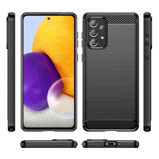 Carbon Case Flexible TPU cover for Samsung Galaxy A73 black 4