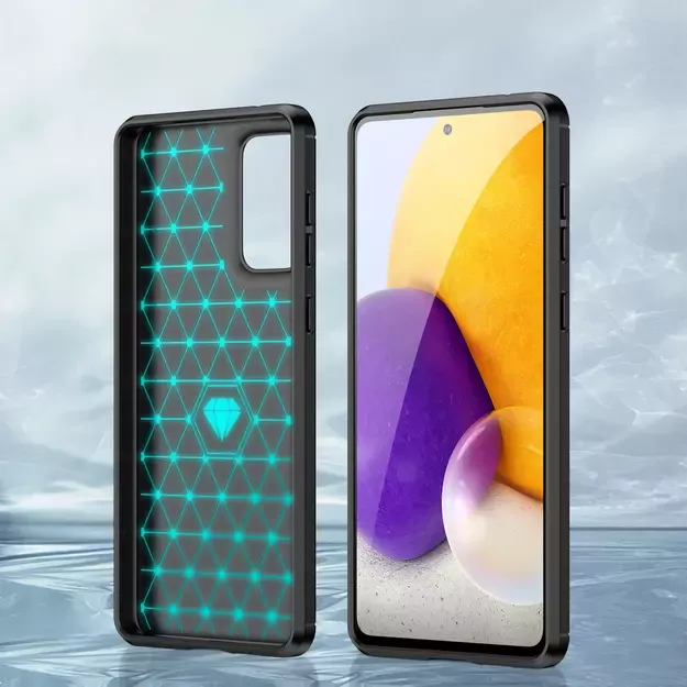 Carbon Case Flexible TPU cover for Samsung Galaxy A73 black 9