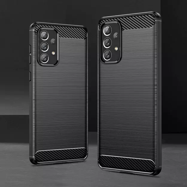 Carbon Case Flexible TPU cover for Samsung Galaxy A73 black 12