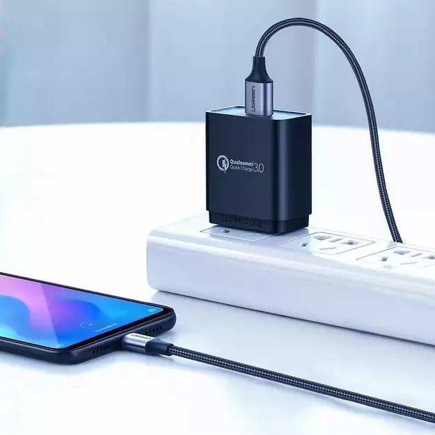Ugreen US288 60128 USB-A / USB-C QC 3.0 3A 2m cable - gray 3