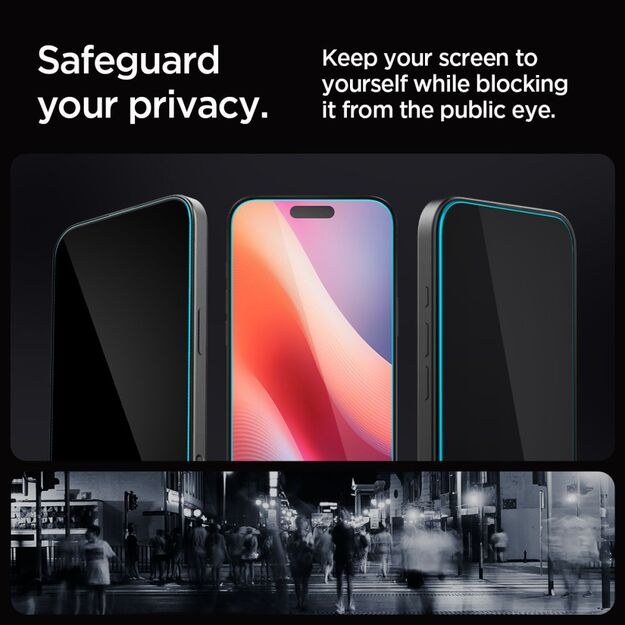 Spigen Glas.tR EZ Fit Privacy Tempered Glass for iPhone 16 Pro Max - 2 pcs. 5