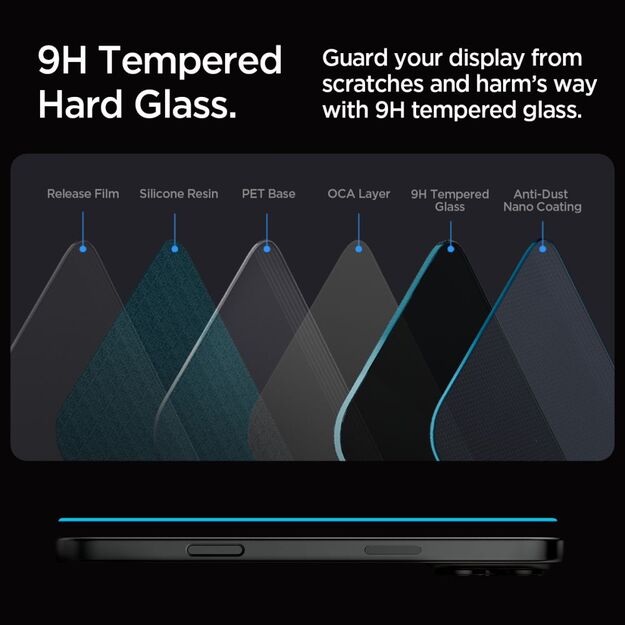 Spigen Glas.tR EZ Fit Privacy Tempered Glass for iPhone 16 Pro Max - 2 pcs. 6
