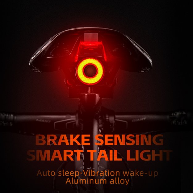 Rockbros Q5 Rear Bike Light with Intelligent Stop System - Black 41