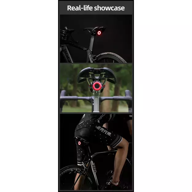 Rockbros Q5 Rear Bike Light with Intelligent Stop System - Black 21