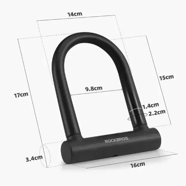 Rockbros RKS610-BK U-lock bicycle lock - black 3
