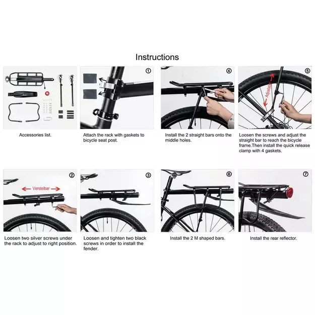 Rockbros 33210004001 bicycle rack with shelf - black 4