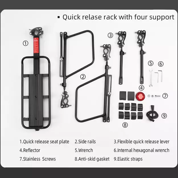 Rockbros 33210004001 bicycle rack with shelf - black 2