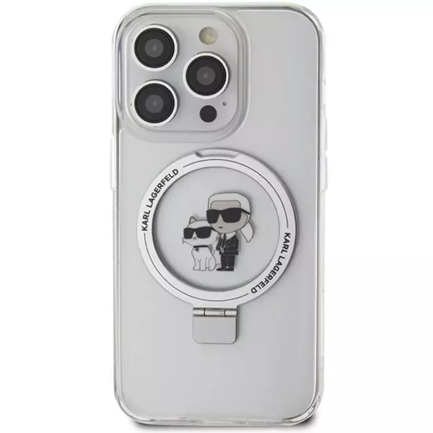 Karl Lagerfeld Ring Stand Karl&Choupette MagSafe case for iPhone 13 Pro Max - white 9