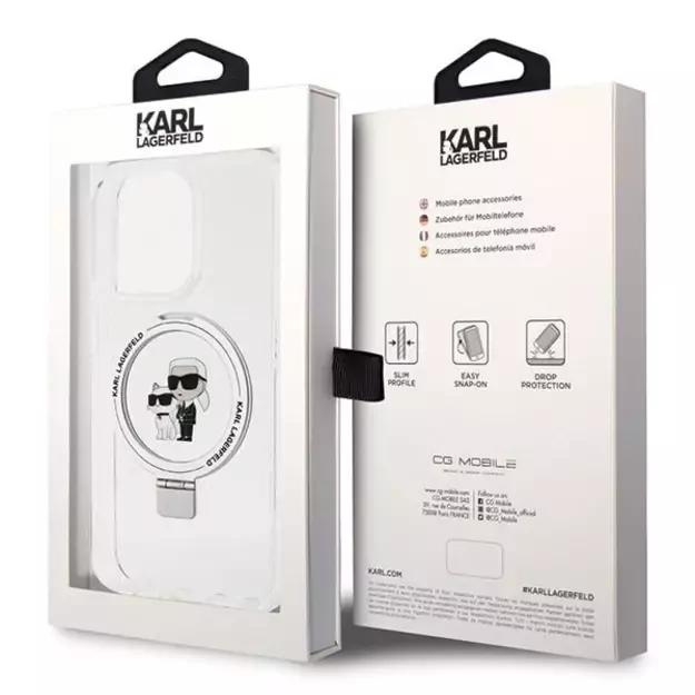 Karl Lagerfeld Ring Stand Karl&Choupette MagSafe case for iPhone 13 Pro Max - white 14