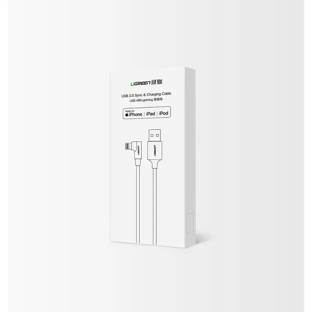 Ugreen US299 60521 angled Lightning / USB-A MFi cable 2.4A 1m - black 10